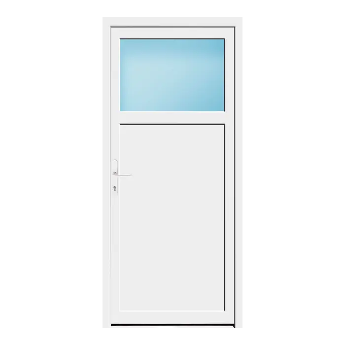 Nebeneingangstür 90x200 cm 1/3 Glas Weiß