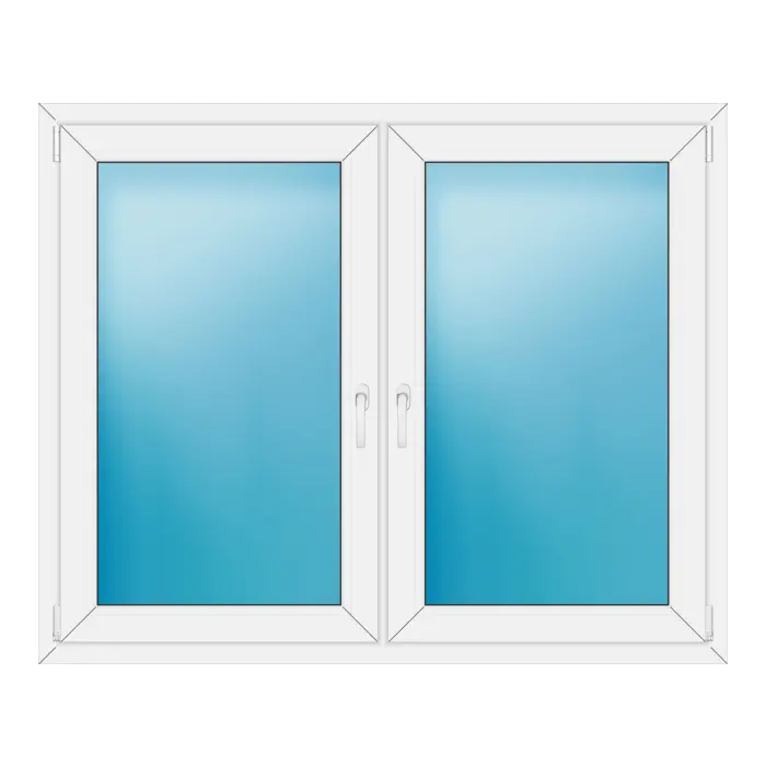 Zweiflügeliges Kunststofffenster 150x122 cm Weiß