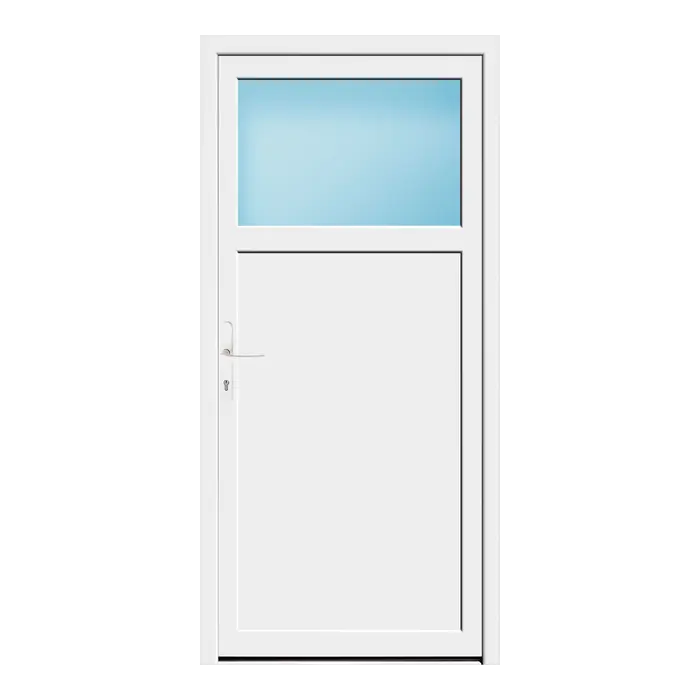 Nebeneingangstür 88x185 cm 1/3 Glas Weiß