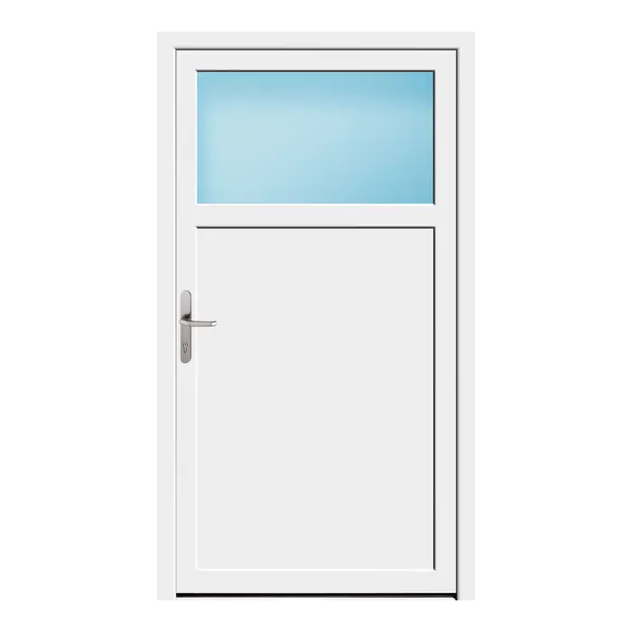 Nebeneingangstür 104x186 cm 1/3 Glas Weiß