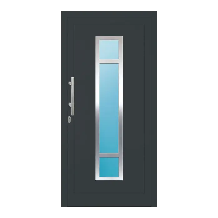 Haustür Aluminium 100x204 cm Prezo Top 01 Anthrazitgrau RAL 7016