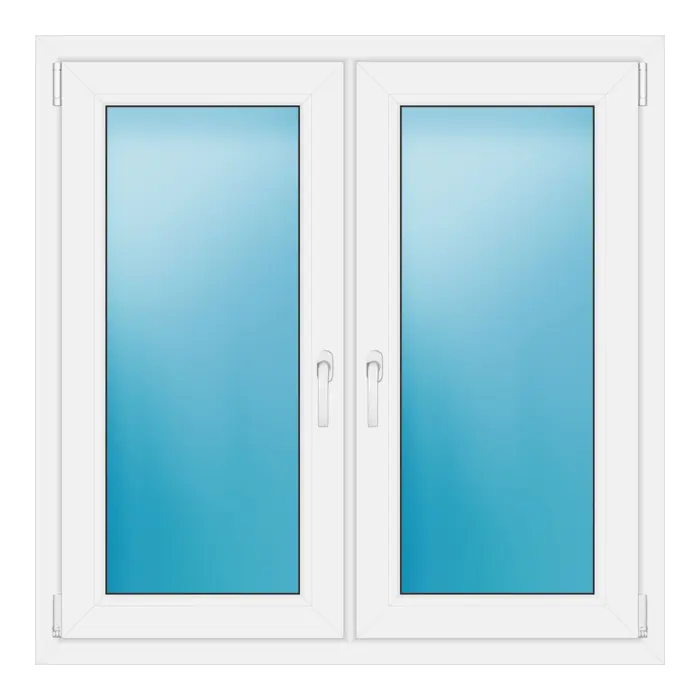 Zweiflügeliges Kunststofffenster 114x114 cm Weiß