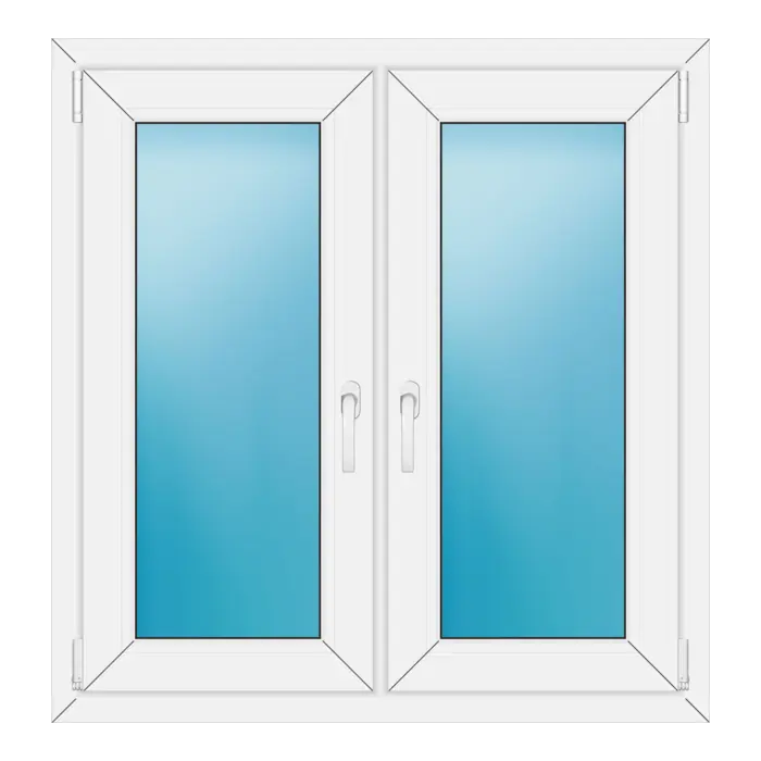 Zweiflügeliges Kunststofffenster 100x104 cm Weiß