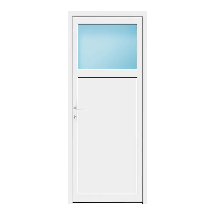 Nebeneingangstür 86x210 cm 1/3 Glas Weiß