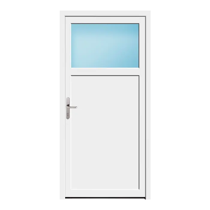 Nebeneingangstür 98,5x205 cm 1/3 Glas Weiß