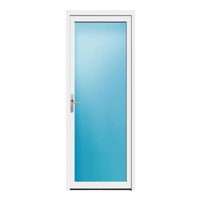 Nebeneingangstür 88x229 cm Vollglas Weiß