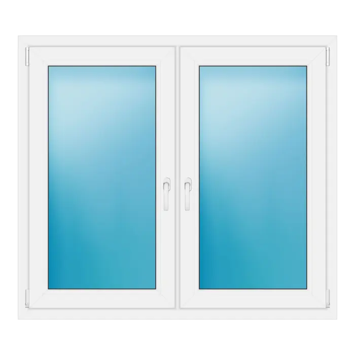 Zweiflügeliges Kunststofffenster 135x120 cm Weiß