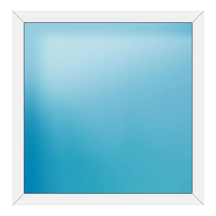 Festverglasung aus Kunststoff 132x134 cm Weiß