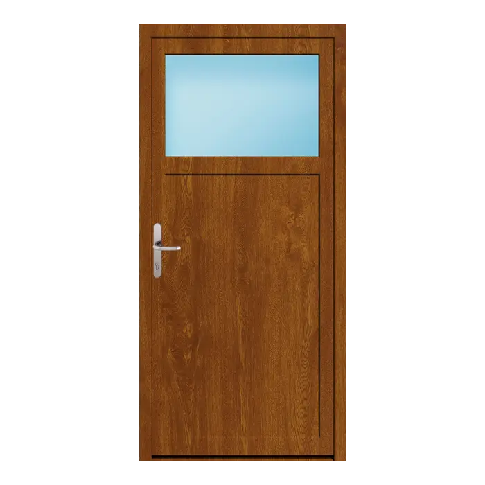 Nebeneingangstür 90x190 cm 1/3 Glas Golden Oak genarbt