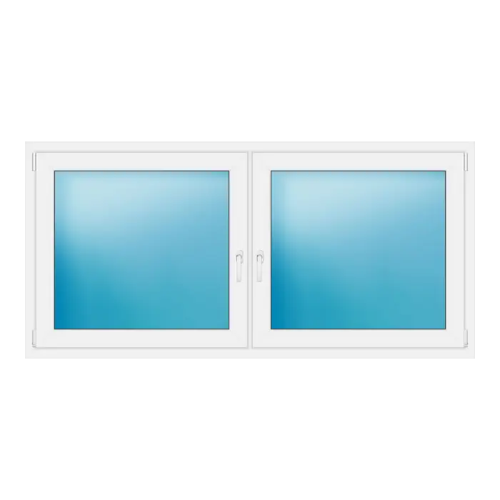 Zweiflügeliges Kunststofffenster 197x95 cm Weiß