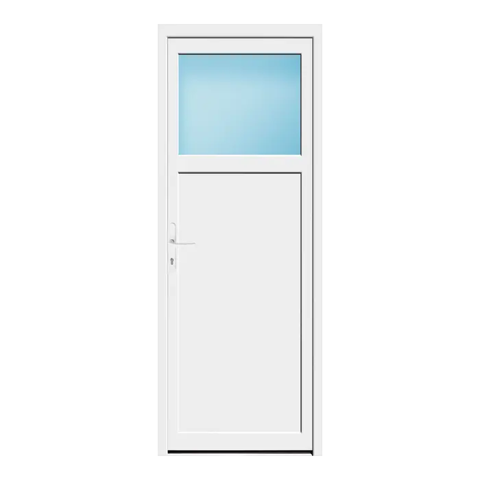 Nebeneingangstür 80x210 cm 1/3 Glas Weiß