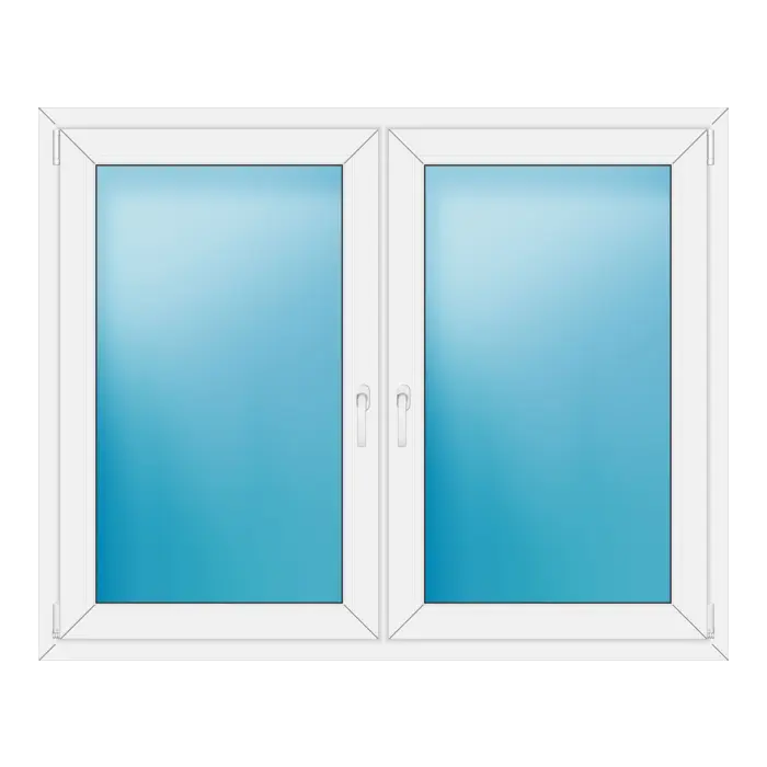 Zweiflügeliges Kunststofffenster 153,8x123,3 cm Weiß