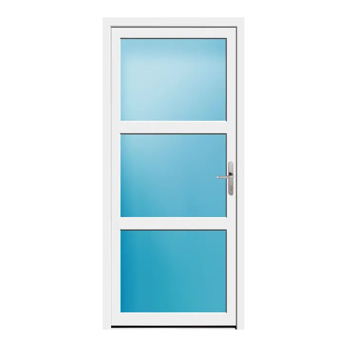 Nebeneingangstür 100x220 cm 3-teilig Glas Weiß