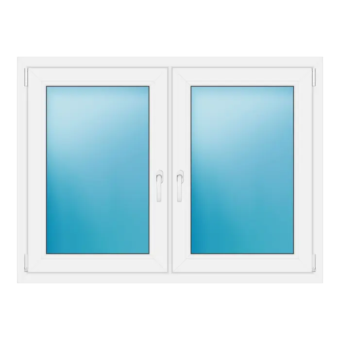 Zweiflügeliges Kunststofffenster 134x99 cm Weiß