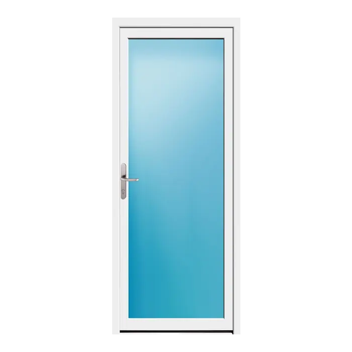 Nebeneingangstür 85x210 cm Vollglas Weiß