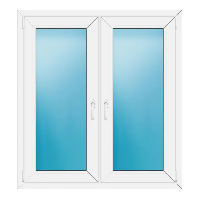 Zweiflügeliges Kunststofffenster 114x124 cm Weiß