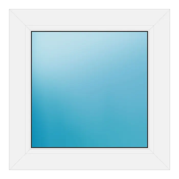 Festverglasung aus Kunststoff 58x58 cm Weiß
