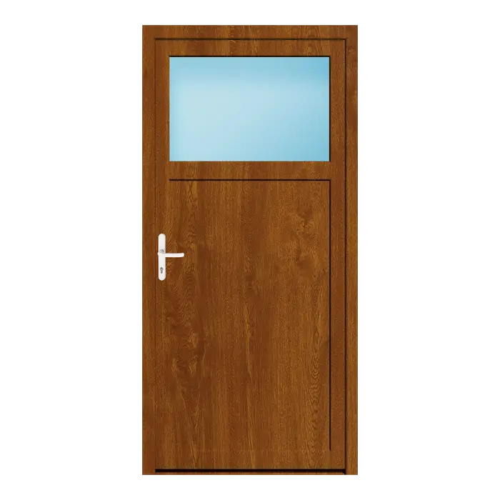 Nebeneingangstür 110x230 cm 1/3 Glas Golden Oak genarbt