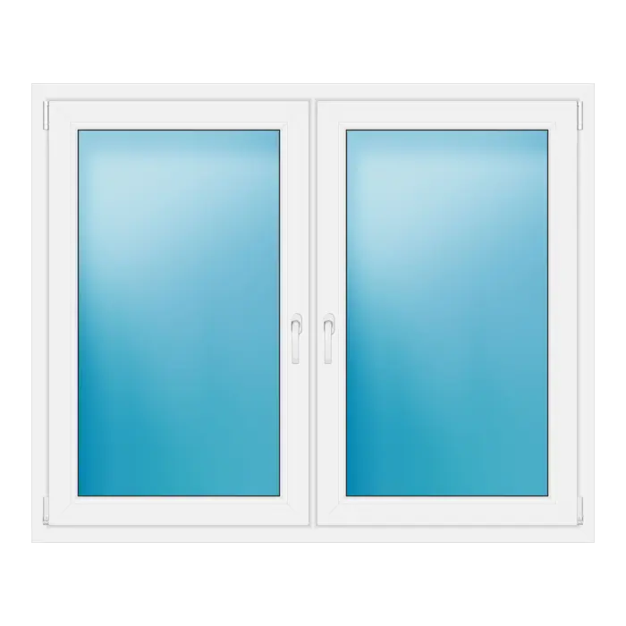 Zweiflügeliges Kunststofffenster 155x126,5 cm Weiß