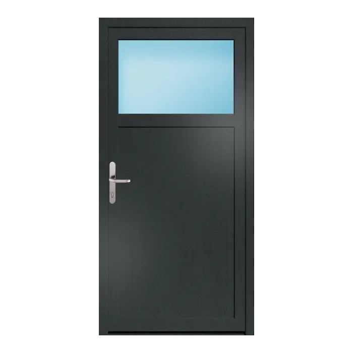 Nebeneingangstür 88x180 cm 1/3 Glas Anthrazit genarbt