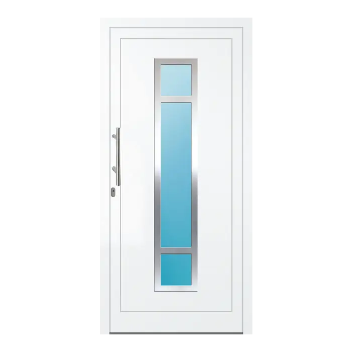 Haustür Aluminium 103,5x215,3 cm Prezo Top 01 Verkehrsweiß RAL 9016