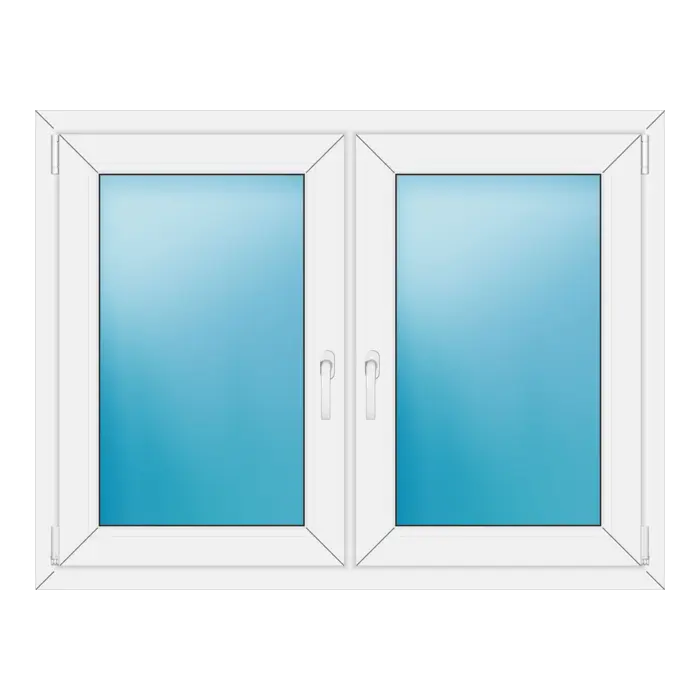 Zweiflügeliges Kunststofffenster 126x96 cm Weiß