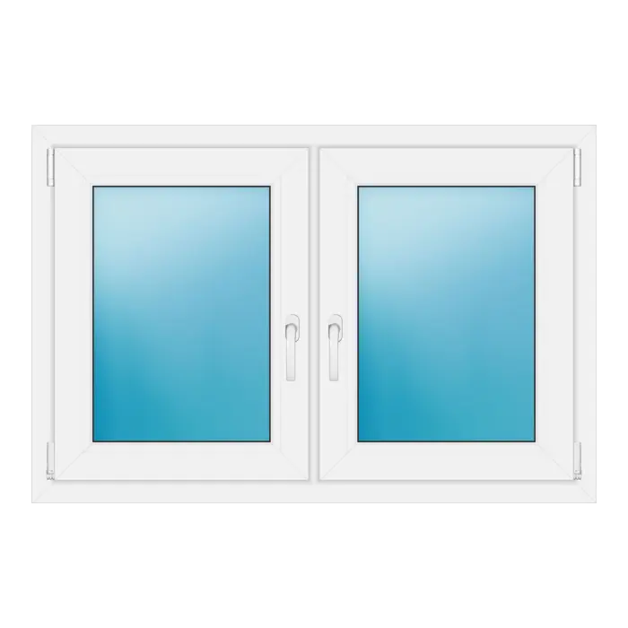 Zweiflügeliges Kunststofffenster 118x79 cm Weiß