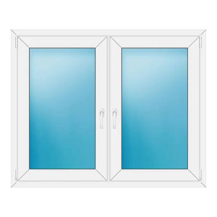 Zweiflügeliges Kunststofffenster 136x110 cm Weiß