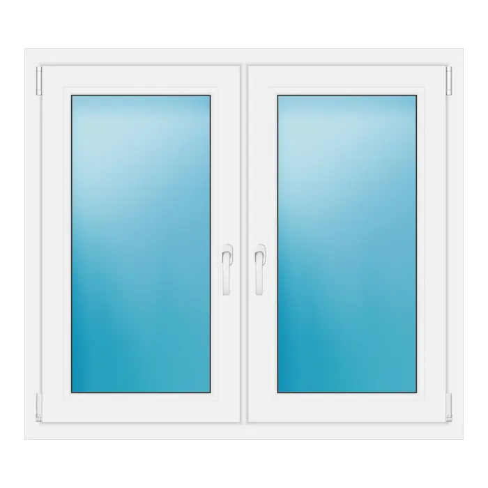 Zweiflügeliges Kunststofffenster 120x107 cm Weiß