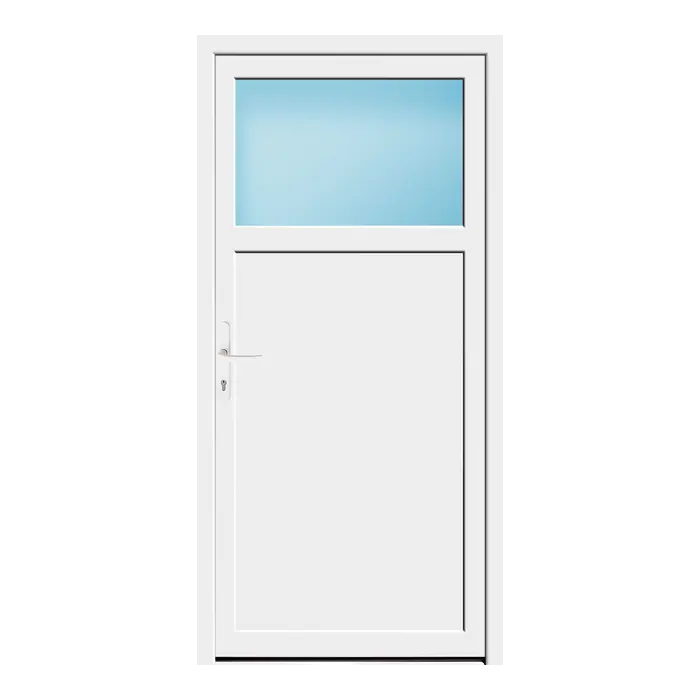 Nebeneingangstür 90x185 cm 1/3 Glas Weiß
