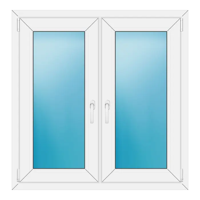 Zweiflügeliges Kunststofffenster 106x108 cm Weiß