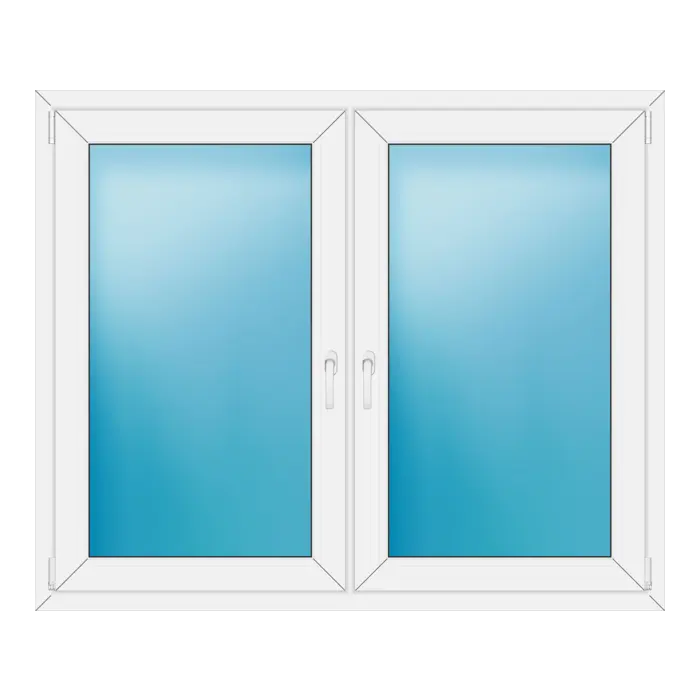 Zweiflügeliges Kunststofffenster 150x124 cm Weiß