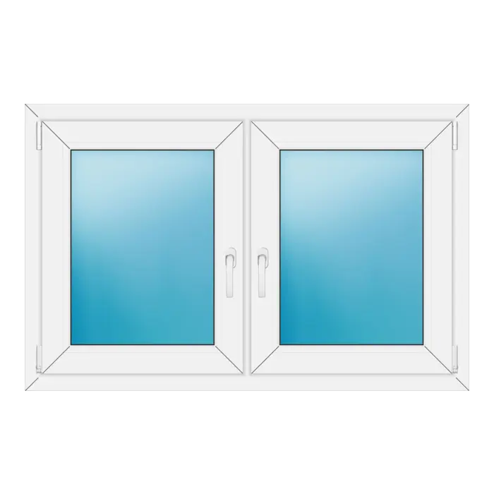 Zweiflügeliges Kunststofffenster 124x80 cm Weiß