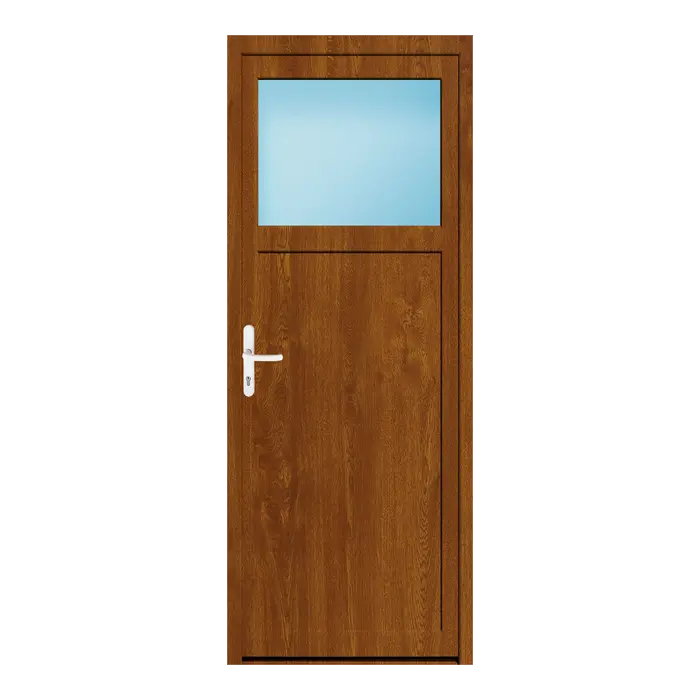 Nebeneingangstür 82x210 cm 1/3 Glas Golden Oak genarbt