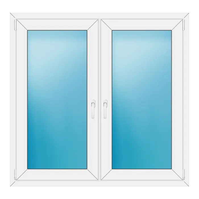 Zweiflügeliges Kunststofffenster 132x128 cm Weiß