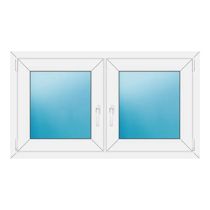 Zweiflügeliges Kunststofffenster 124x70 cm Weiß