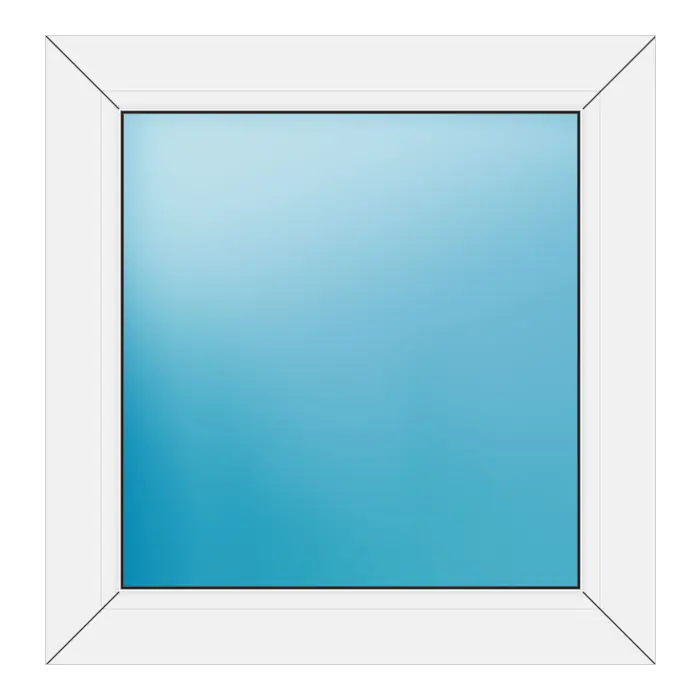 Festverglasung aus Kunststoff 64x66 cm Weiß