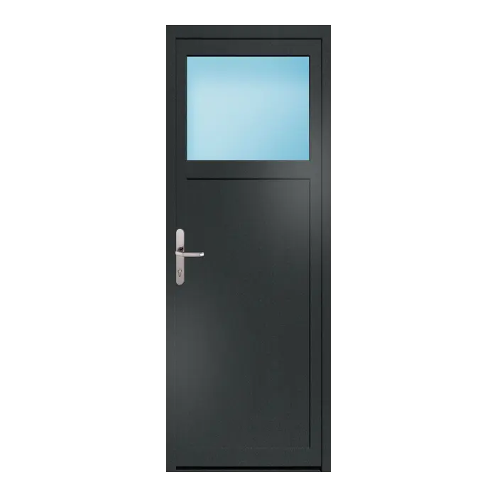 Nebeneingangstür 70x190 cm 1/3 Glas Anthrazitgrau genarbt