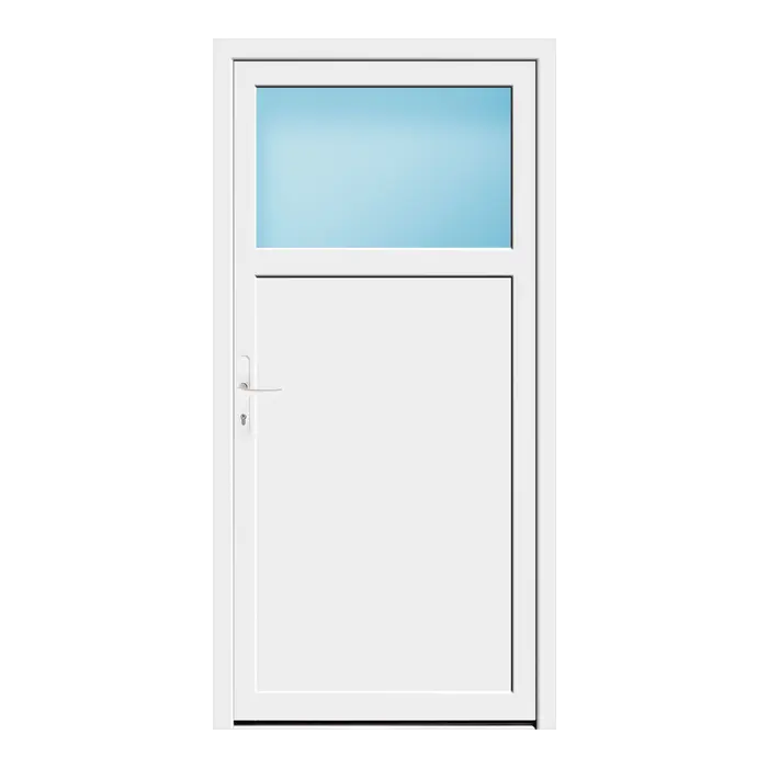 Nebeneingangstür 100x201,8 cm 1/3 Glas Weiß