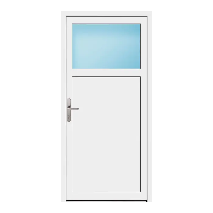 Nebeneingangstür 91x191 cm 1/3 Glas Weiß