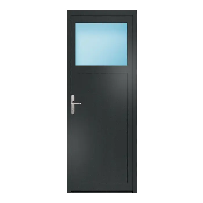 Nebeneingangstür 84x220 cm 1/3 Glas Anthrazit genarbt