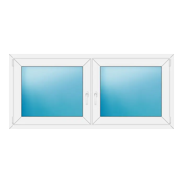 Zweiflügeliges Kunststofffenster 172x78 cm Weiß