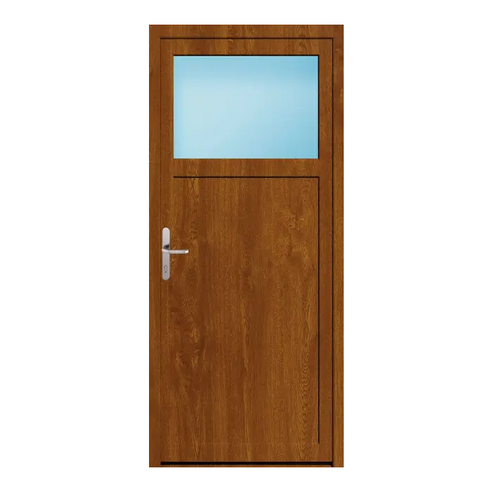 Nebeneingangstür 88x200 cm 1/3 Glas Golden Oak genarbt