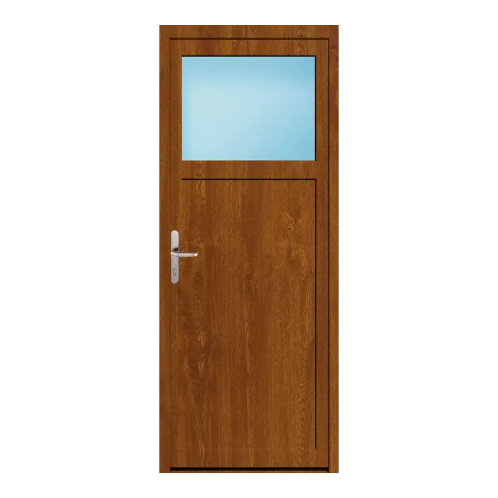 Nebeneingangstür 80x200 cm 1/3 Glas Golden Oak genarbt