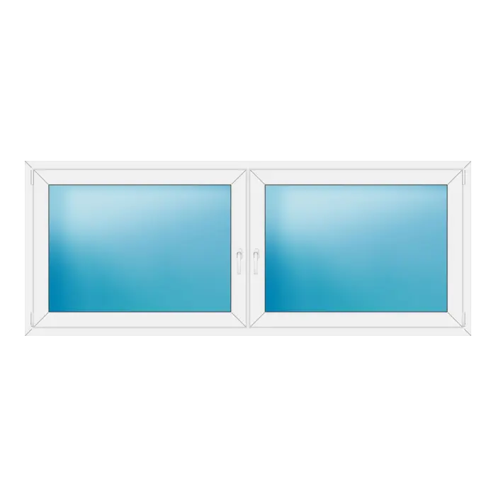 Zweiflügeliges Kunststofffenster 240x94 cm Weiß