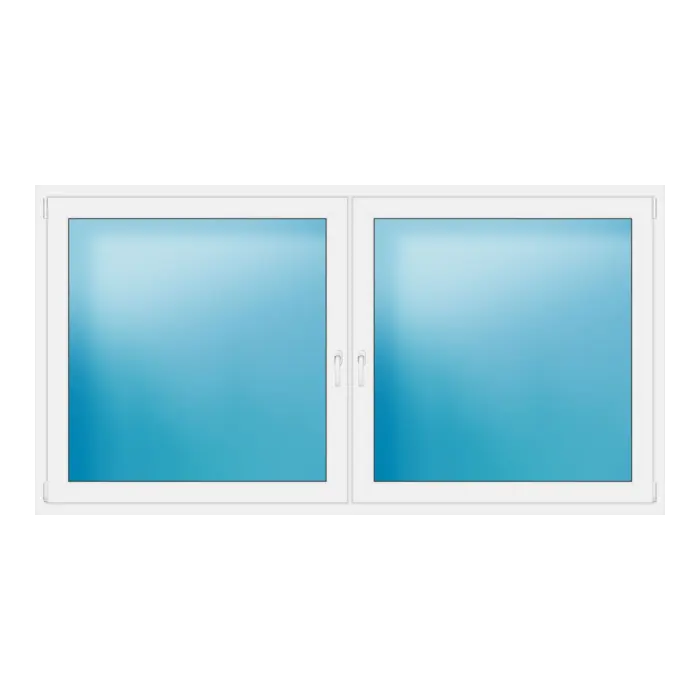 Zweiflügeliges Kunststofffenster 241,5x126,5 cm Weiß