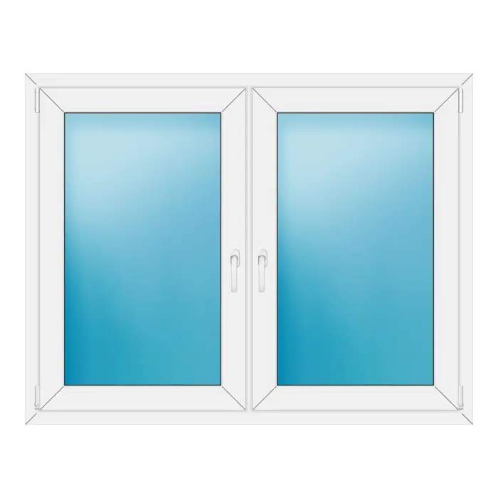 Zweiflügeliges Kunststofffenster 146x114,5 cm Weiß