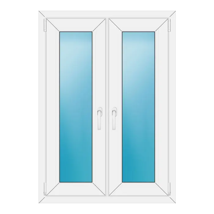 Zweiflügeliges Kunststofffenster 84x118 cm Weiß