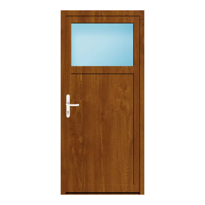 Nebeneingangstür 86x190 cm 1/3 Glas Golden Oak genarbt