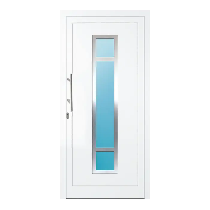 Haustür Aluminium 95x200 cm Prezo Top 01 Verkehrsweiß RAL 9016